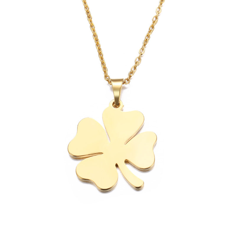 Minimalist Stainless Steel Four-Leaf Clover Necklace