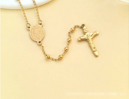 Cross Bead Pendant Necklace, Cross Necklace