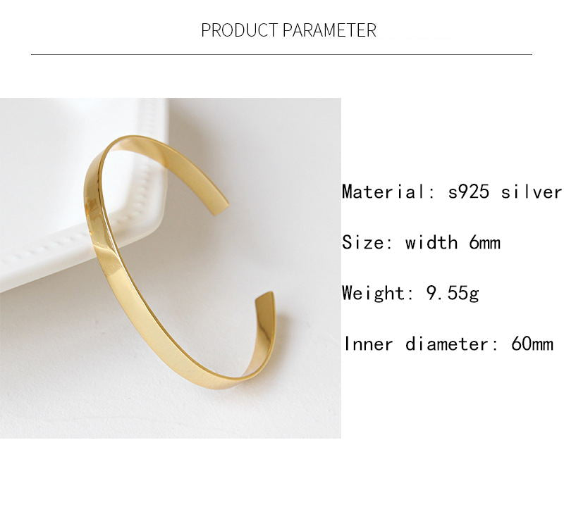Women's Silver Jewelry - Open Cuff Bracelet in Gold