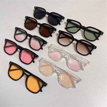No Makeup Gradient Blush Square UV400 Protective Sunglasses