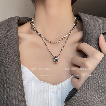 Titanium Steel Necklace for Women - Layered Design