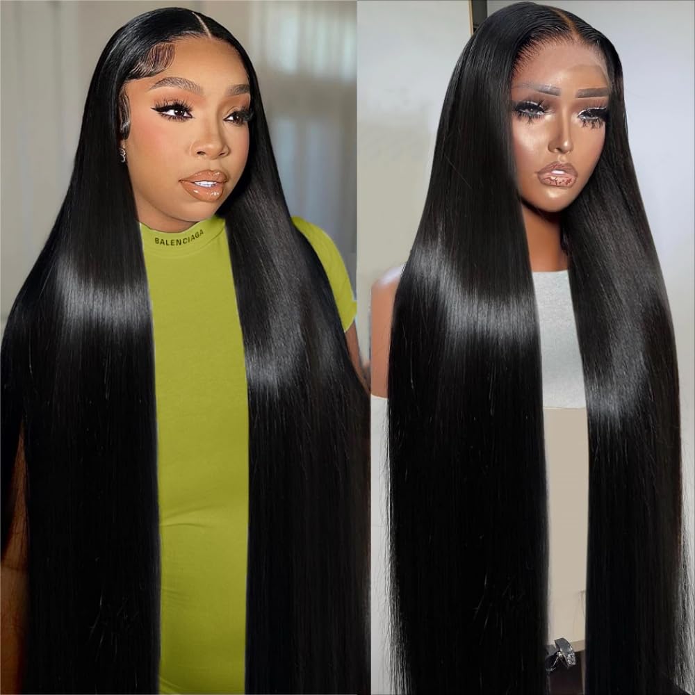 DGGDGG 250% Density HD Lace Front Wigs Human Hair 13x4 Straight Lace Front Wigs Human Hair pre plucked Bleached Knots Transparent Lace Frontal Wig for Women (250% Density Straight Wigs 22inch)