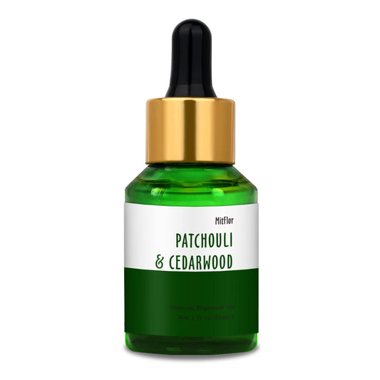 Patchouli & Cedarwood Fragrance Oil MitFlor Single Scented Oil Premium Grade Fragrance Oil for Soap & Candle Making Large Size Aromatherapy Oil Woody and Forest Scent Home Fragrance 30ml