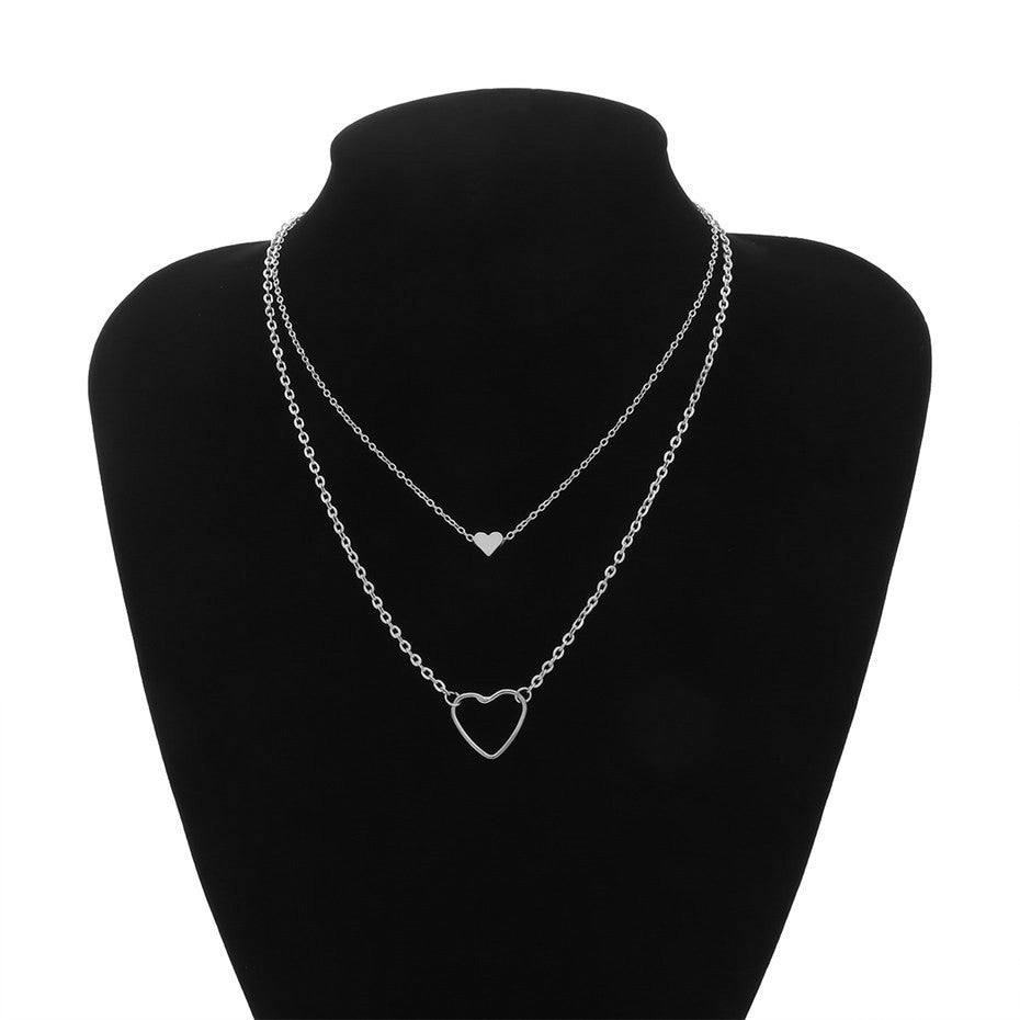 Layered Heart Pendant Necklace for Women - Fashionable Design