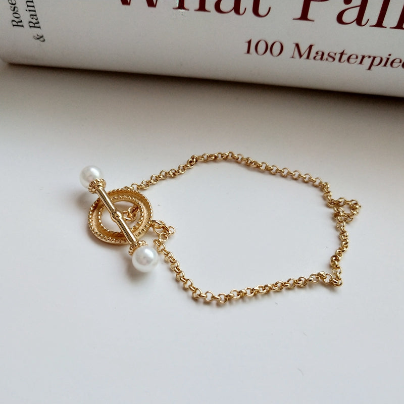 S925 Silver Pearl Clasp Bracelet - Elegant Fashion Accessory