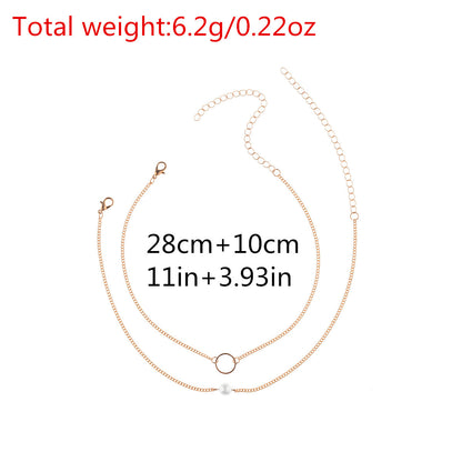 Fashionable Minimalist Multi-Layer Pearl Necklace Set