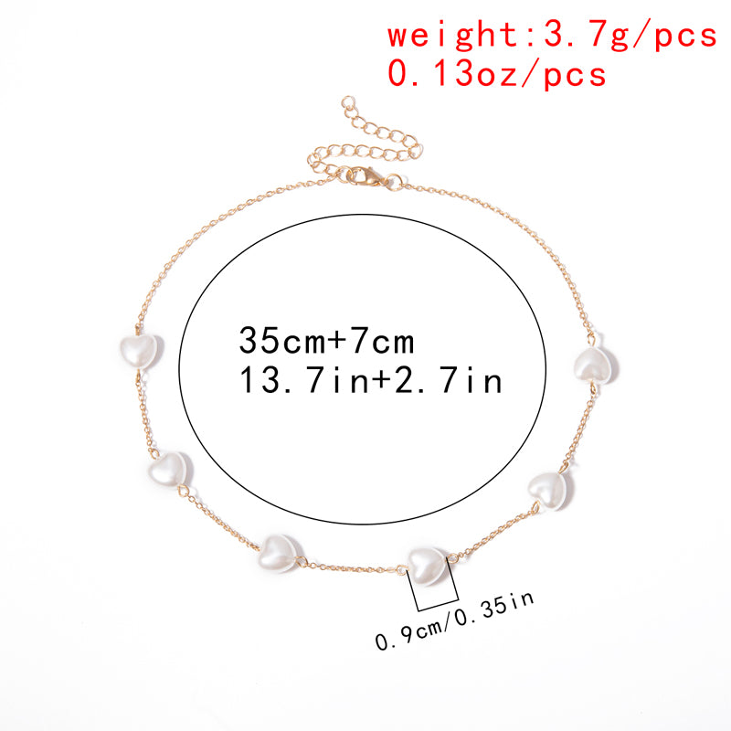 Pearl Heart Layered Necklace for Women – Chic Accessory