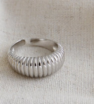 S925 Sterling Silver Women's Geometric Opening Ring