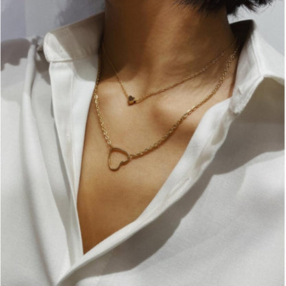 Layered Heart Pendant Necklace for Women - Fashionable Design