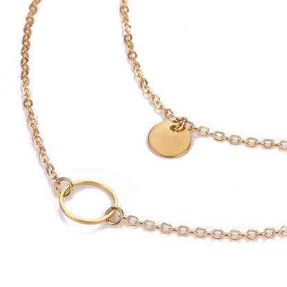 Layered Sequin Pendant Necklace for Women (XL1189)
