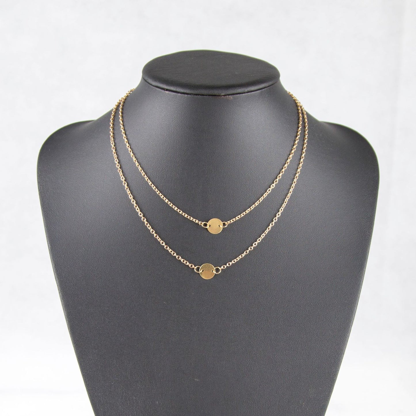 Vintage Sequin Layered Short Necklace with Pendant