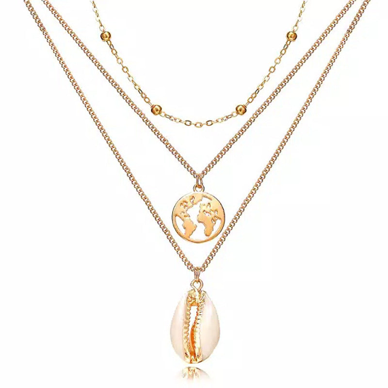 Alloy Multi-Layer Necklace with Star and Moon Pendant