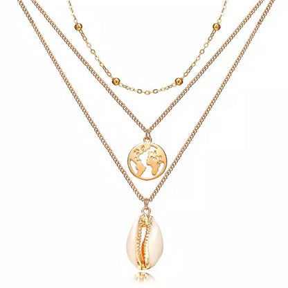 Alloy Multi-Layer Necklace with Star and Moon Pendant
