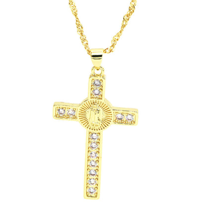 Virgin Mary of the Cross Women's Religious Necklace