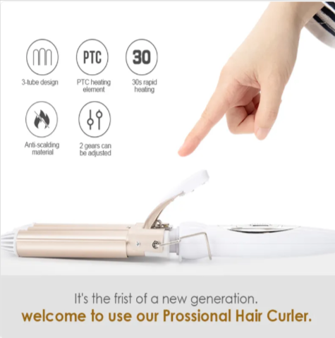Three-Barrel Ceramic Curling Iron