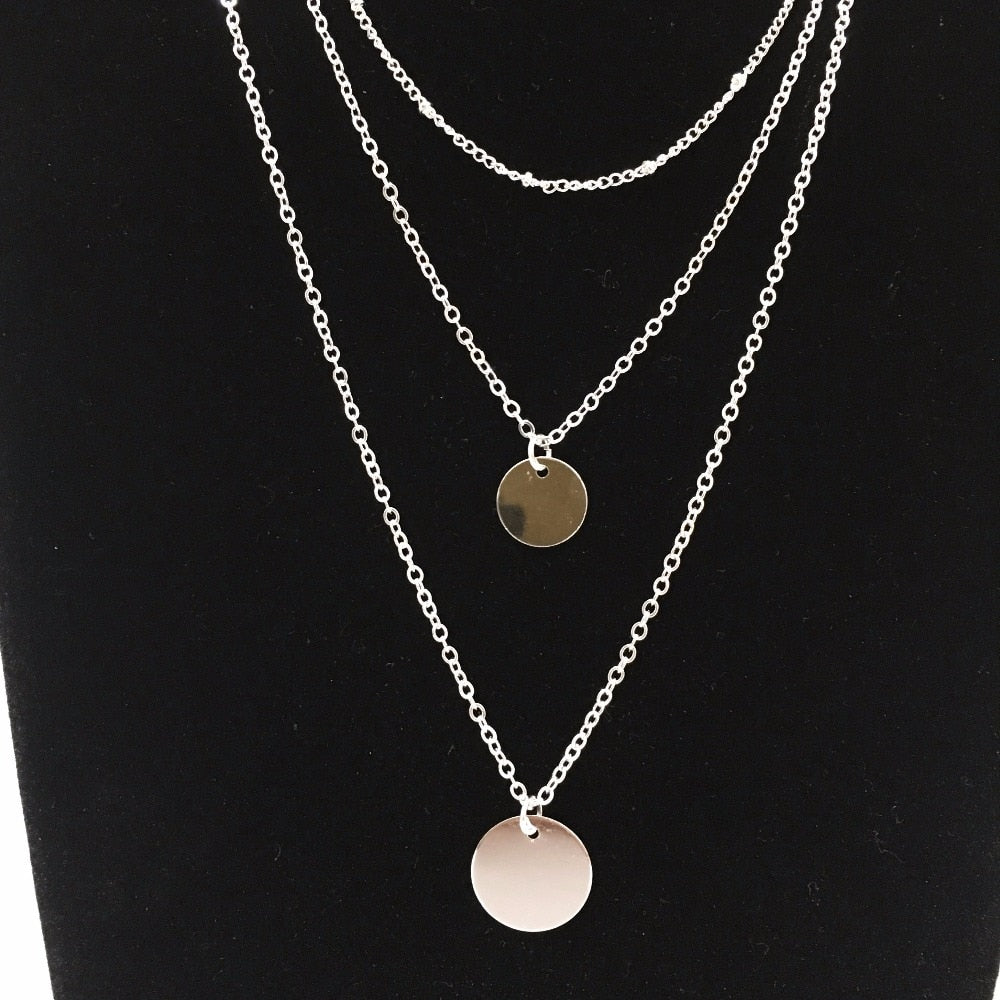 Layered Sequin Necklace Set XL247