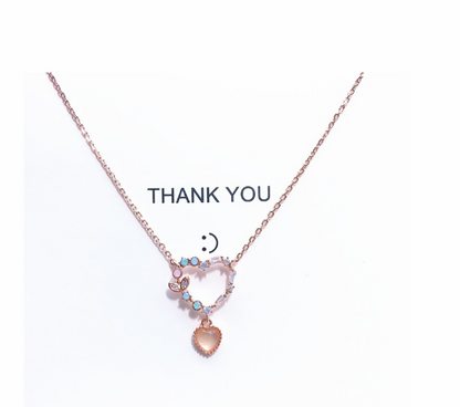 Korean S925 Silver Heart Zircon Earrings (Sweet & Cute)