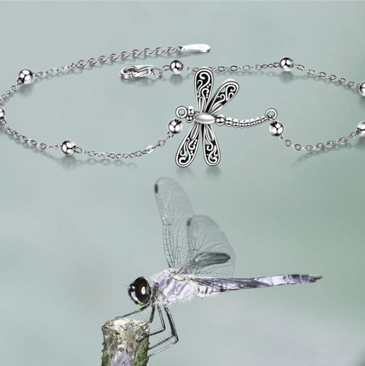 Girls' Dragonfly Bead Anklet with Beach Charm