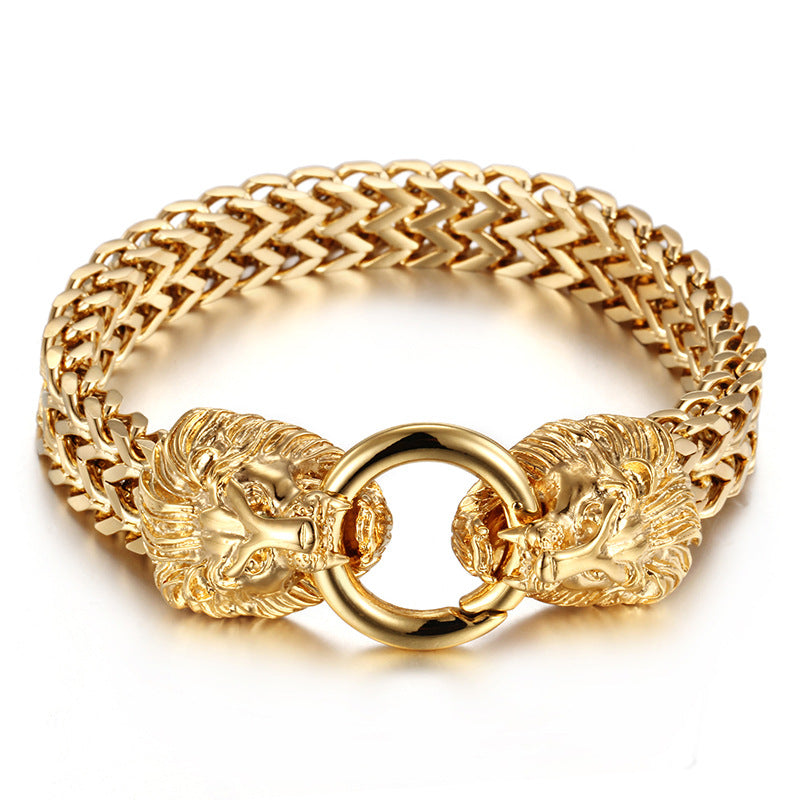 Men's Lion Head Bracelet in Stainless Steel