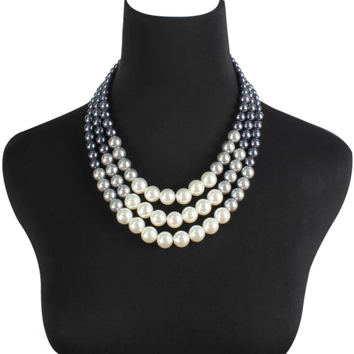 Fashionable Double Layer Pearl Necklace for Sweaters
