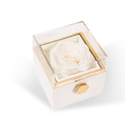Elegant Rotating Rose Jewelry Box