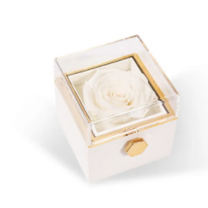 Elegant Rotating Rose Jewelry Box