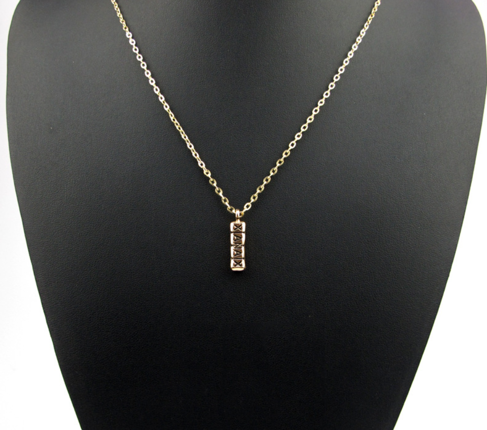 Pill Letter Necklace with Alloy Pendant