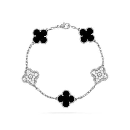 High-End Four Leaf Clover Bracelet in Titanium Steel