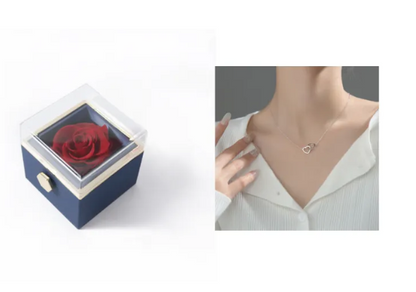 Elegant Rotating Rose Jewelry Box