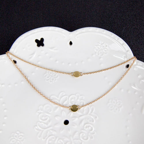 Vintage Sequin Layered Short Necklace with Pendant