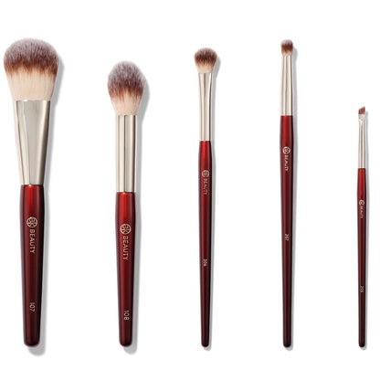 BK BEAUTY - PRECISION BRUSH COLLECTION (5PC) - Professional Makeup Brush Set for Bronzer Blush Contour Powder & Eye Makeup | Premium Face Brushes for Flawless Application
