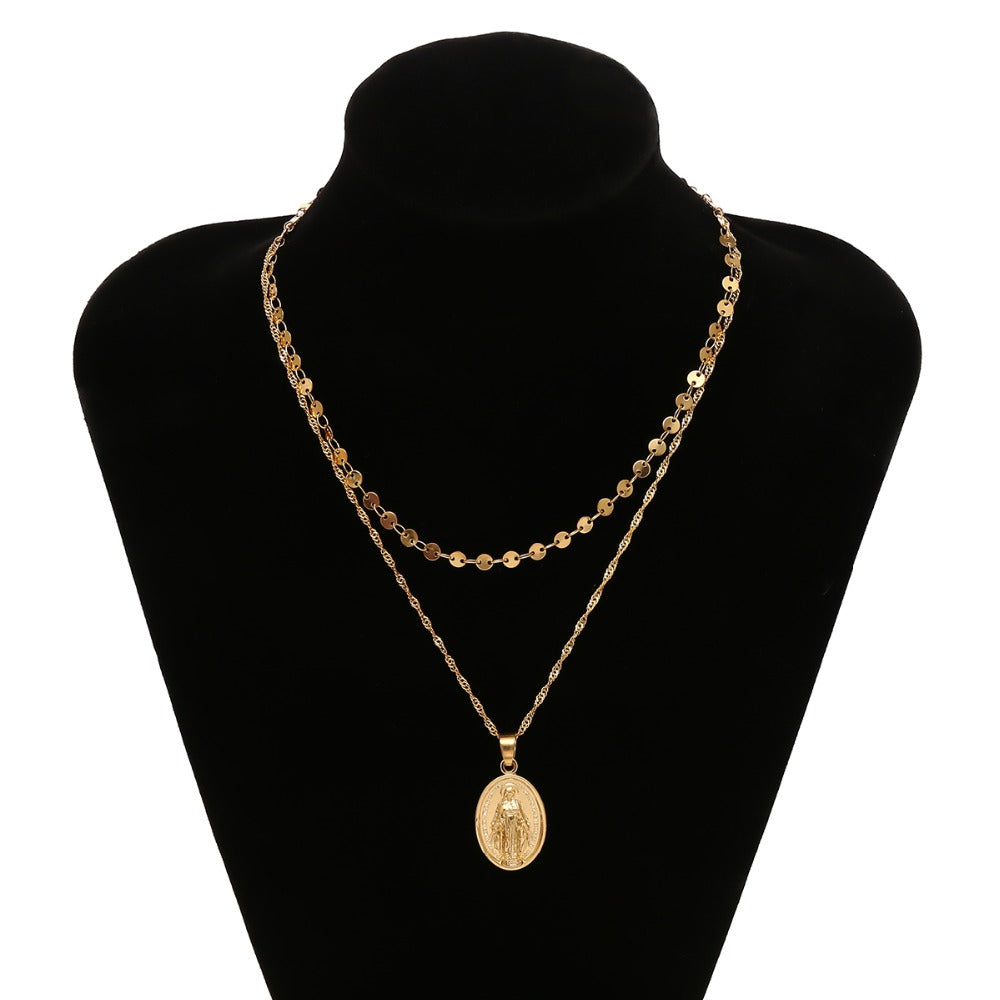 Exaggerated Double-Layer Handmade Pendant Necklace