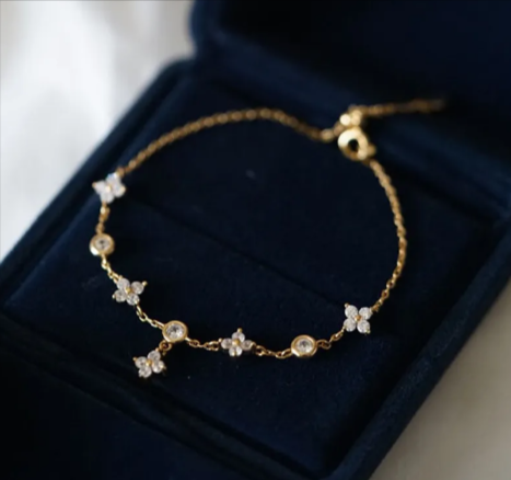 Sterling Silver Four-Leaf Clover Bracelet
