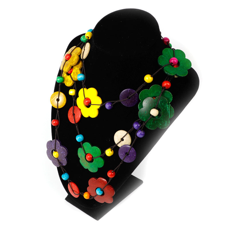 Bohemian Multi-layer Floral Pendant Necklace