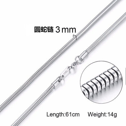 Trendy Gold Titanium Steel Chain Necklace for Men