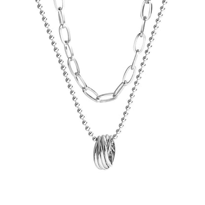 Titanium Steel Necklace for Women - Layered Design