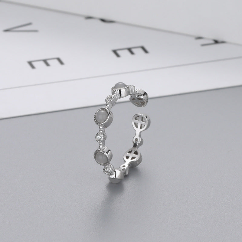 S925 Silver Opal Ring for Women