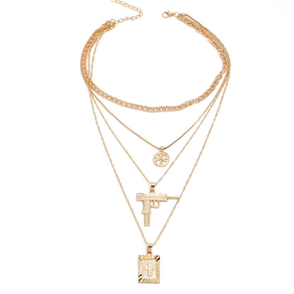 Fashionable Multi-Layer Cross Necklace for Women