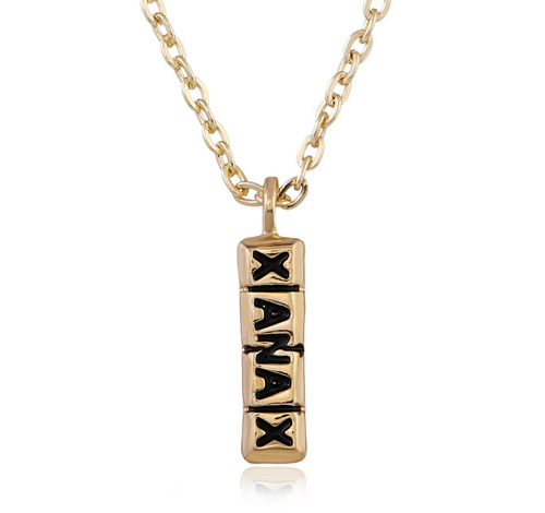 Pill Letter Necklace with Alloy Pendant