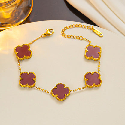 High-End Four Leaf Clover Titanium Steel Necklace