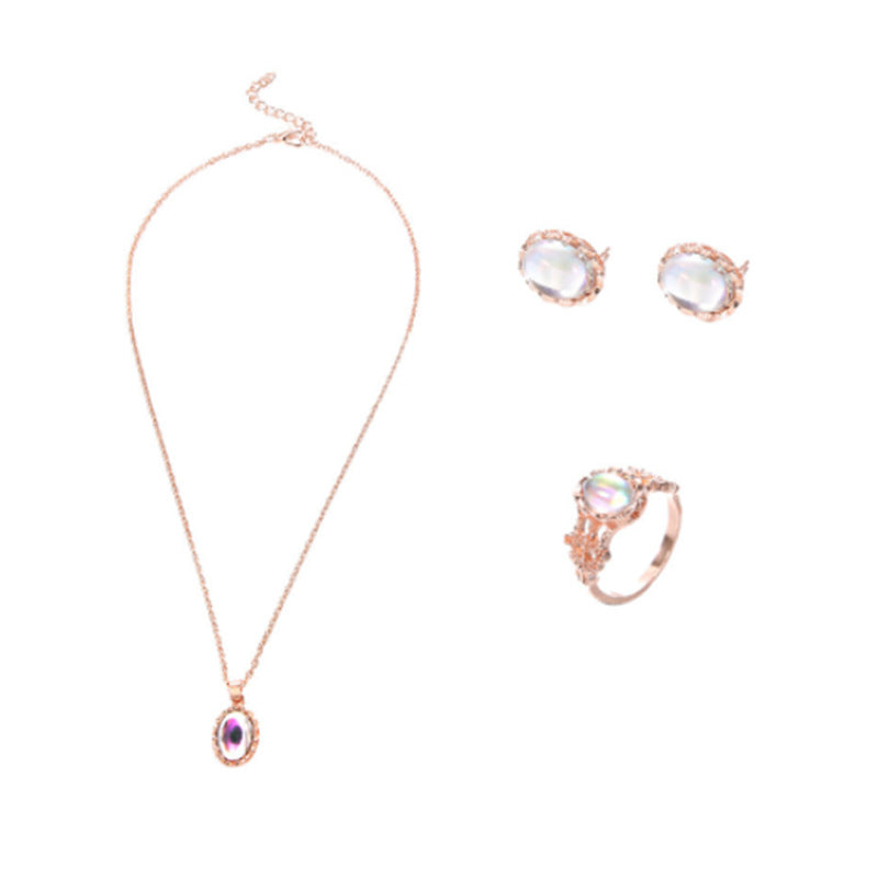 Bohemian Style Jewelry Set: Ring, Necklace & Earrings