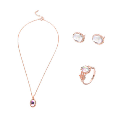 Bohemian Style Jewelry Set: Ring, Necklace & Earrings