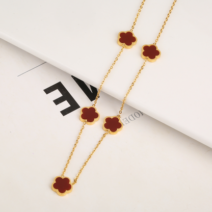 Stainless Steel Five-Petal Jewelry Set