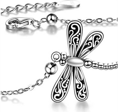 Girls' Dragonfly Bead Anklet with Beach Charm
