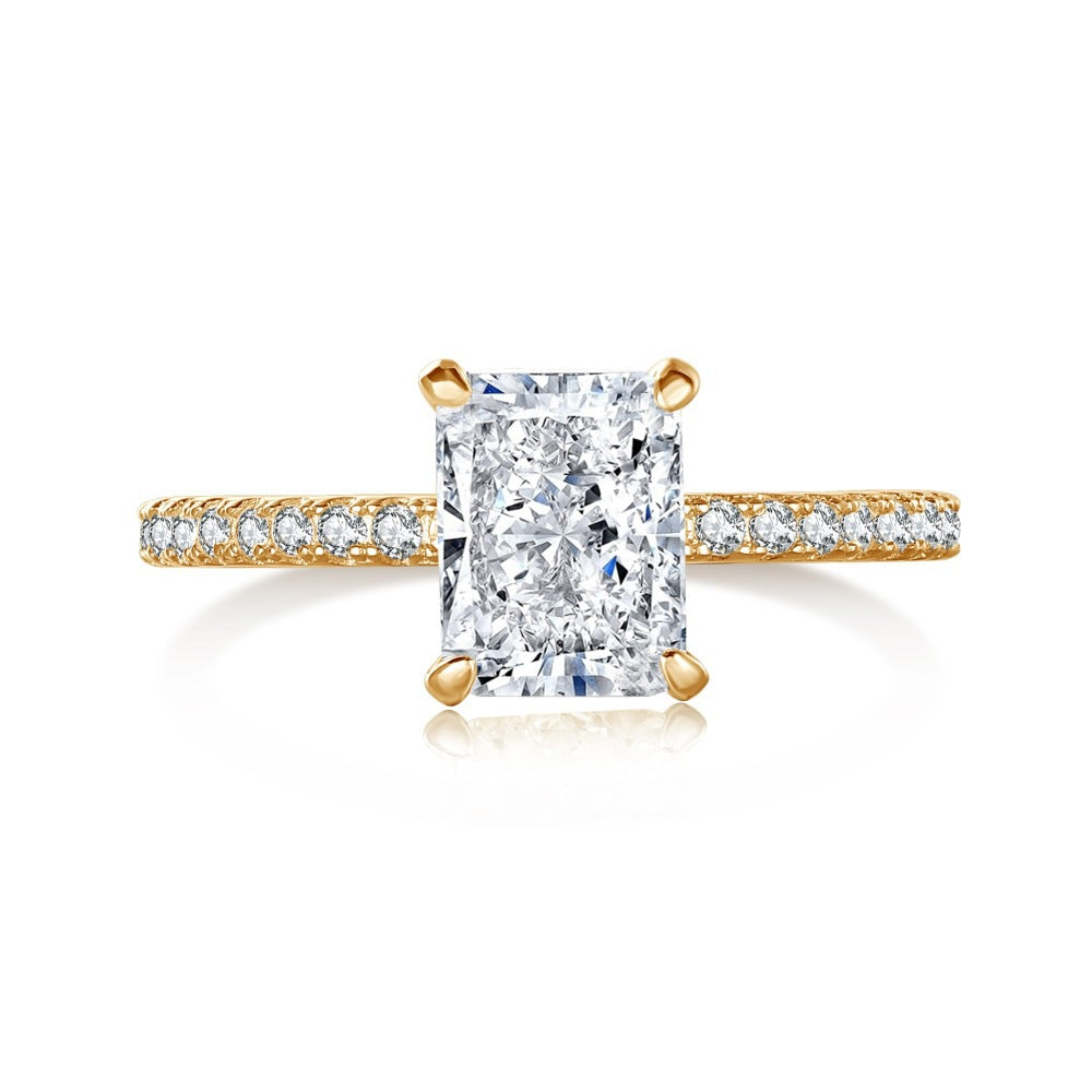S925 Sterling Silver Geometric Ring with Zirconia