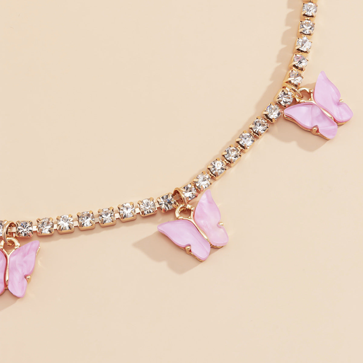 Acrylic Butterfly Necklace with Vintage Style Design