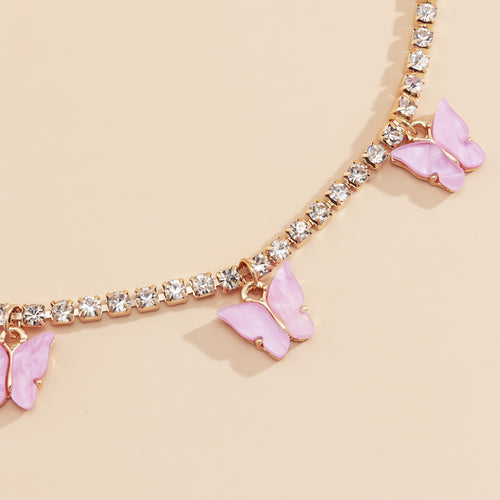 Acrylic Butterfly Necklace with Vintage Style Design