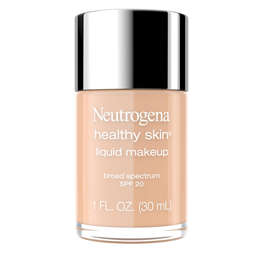 Neutrogena Healthy Skin Liquid Makeup Foundation Broad Spectrum SPF 20 Sunscreen Lightweight & Flawless Coverage Foundation with Antioxidant Vitamin E & Feverfew 105 Caramel 1 fl. oz