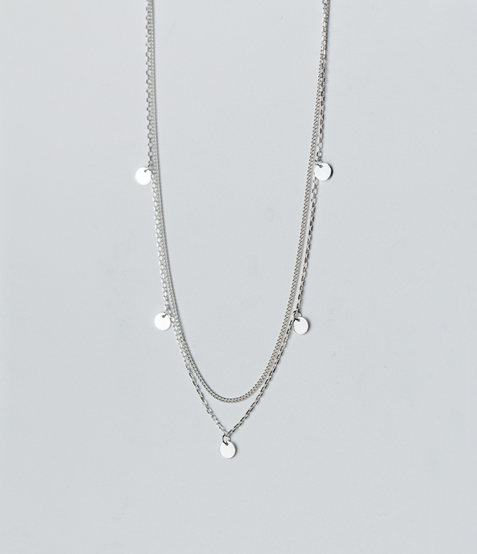 Double Layer Disc Pendant Necklace