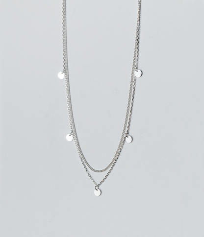 Double Layer Disc Pendant Necklace